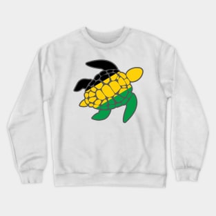 Sea Turtle Jamaica Flag Plastic Free Save The Sea Colorful Turtles Crewneck Sweatshirt